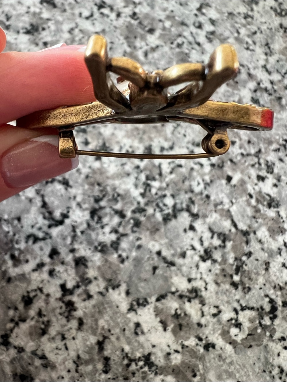 Gold-Tone Bee Brooch with Pearl Accent - Picture 3 of 3